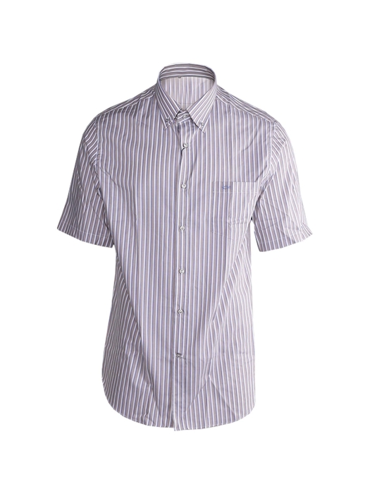 Paul and Shark Silver cotton twill button down shirt V86 Licht blauw/Navy