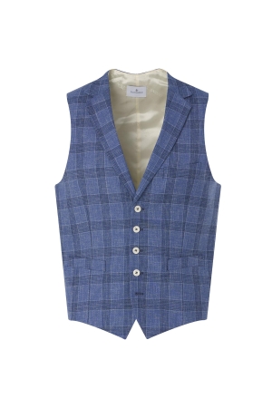 Dutch Dandies Dutch Dandies - Gilet 3005 Blauw grote ruit
