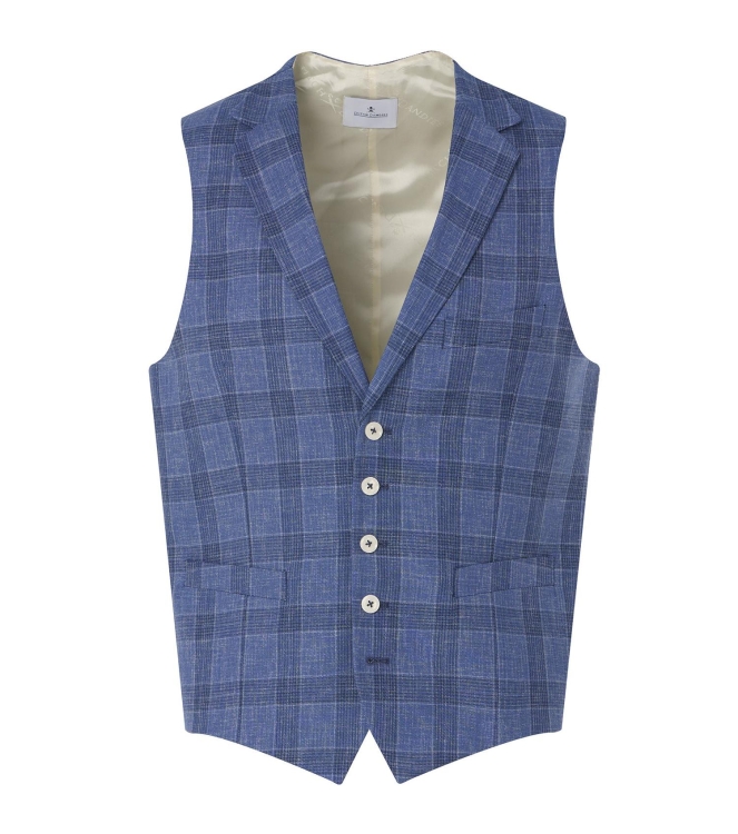 Dutch Dandies Dutch Dandies - Gilet 3005 Blauw grote ruit