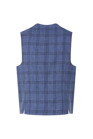 Dutch Dandies Dutch Dandies - Gilet 3005 Blauw grote ruit