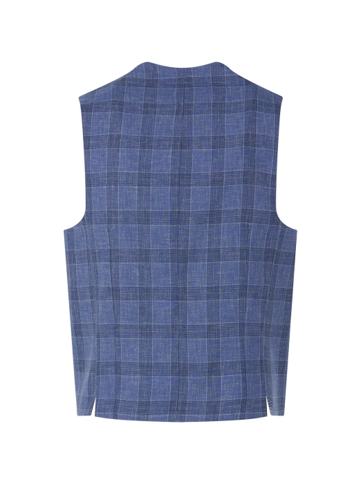 Dutch Dandies Dutch Dandies - Gilet 3005 Blauw grote ruit