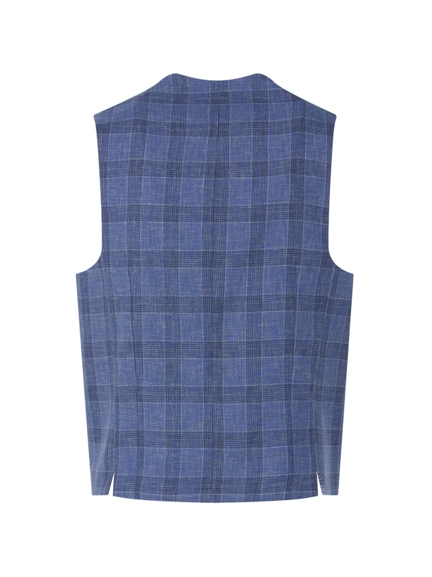 Dutch Dandies Dutch Dandies - Gilet 3005 Blauw grote ruit