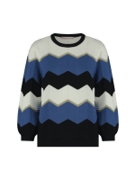 Studio Anneloes Isa zigzag ajour pullover 1163 off white/denim