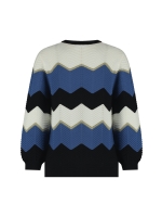 Studio Anneloes Isa zigzag ajour pullover 1163 off white/denim