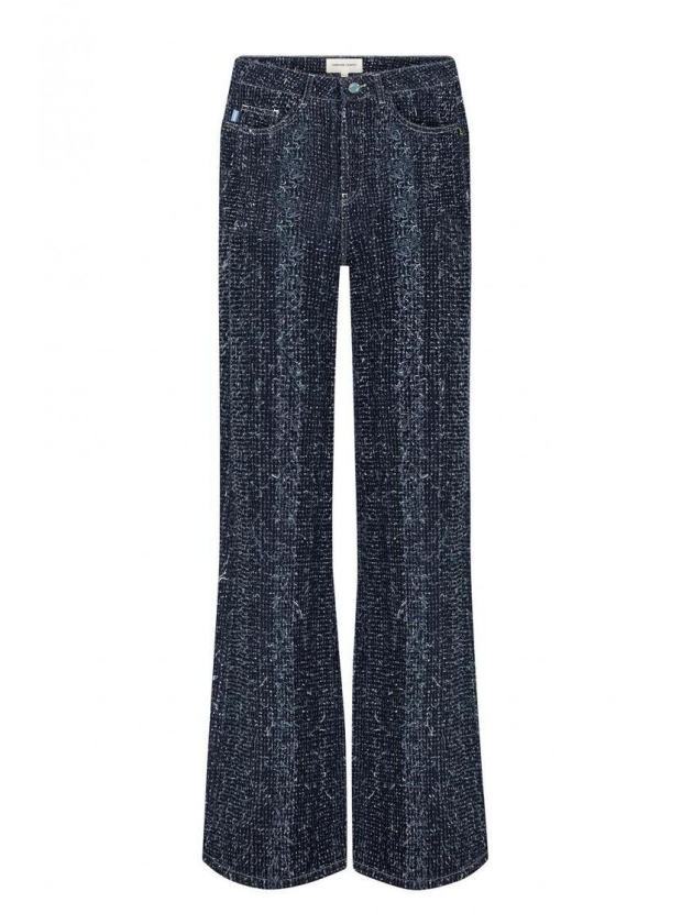 Fabienne Chapot Thea Wide Leg Tweed Jeans 3622 Dark Indigo