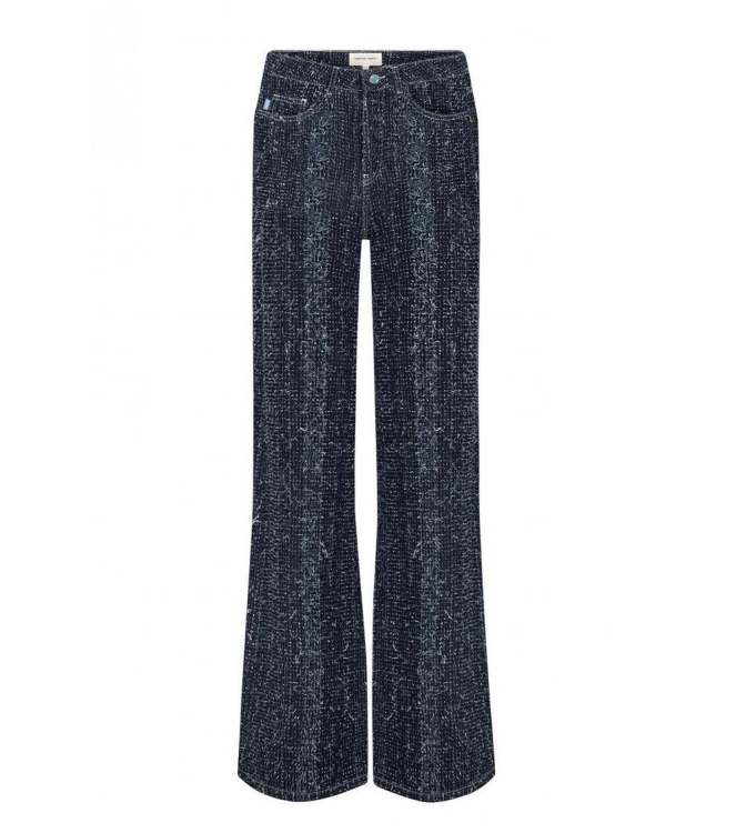 Fabienne Chapot Thea Wide Leg Tweed Jeans 3622 Dark Indigo