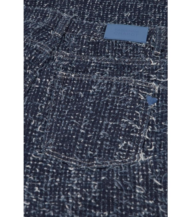 Fabienne Chapot Thea Wide Leg Tweed Jeans 3622 Dark Indigo