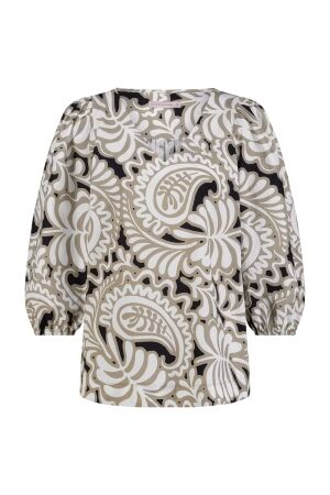 Studio Anneloes Layla paisley poplin top 1116 offwhite/clay