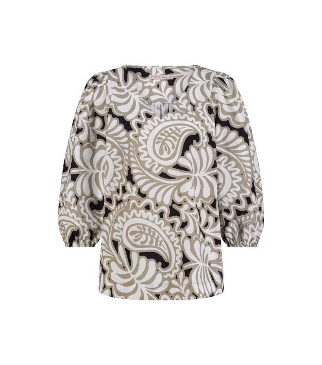 Studio Anneloes Layla paisley poplin top 1116 offwhite/clay