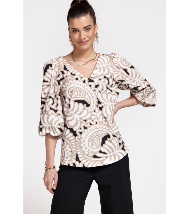 Studio Anneloes Layla paisley poplin top 1116 offwhite/clay