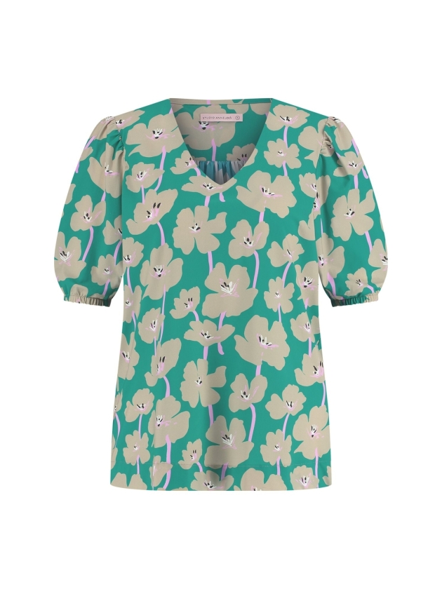 Studio Anneloes Lacee bloom top 7316 smaragd/clay