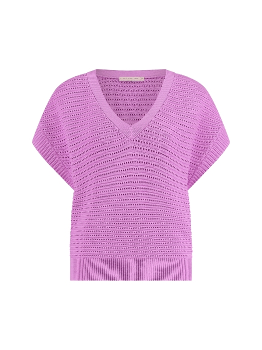 Studio Anneloes Chiara V-neck crochet top 4600 lila pink