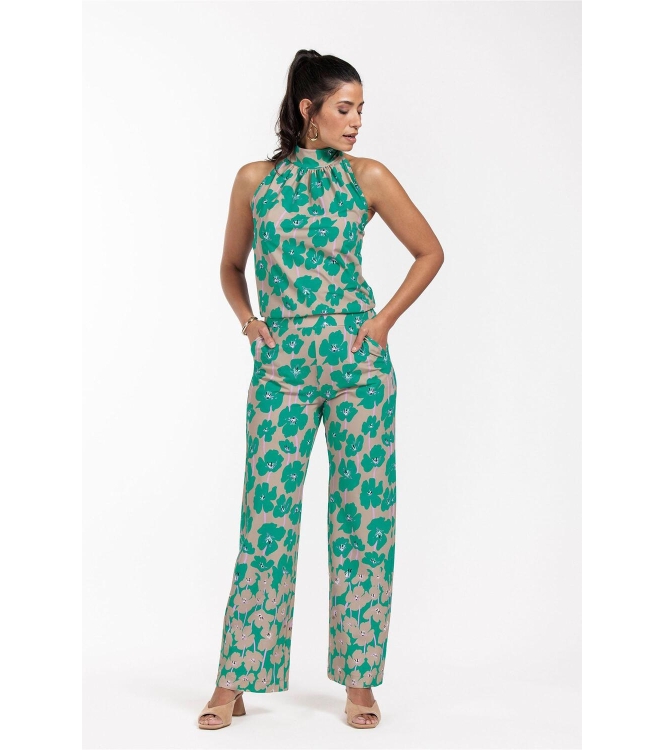 Studio Anneloes Monica bloom jumpsuit 1673 clay/smaragd