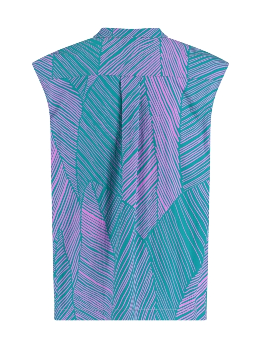 Studio Anneloes Kitty palm poplin top 7346 Smaragd/Lila pink