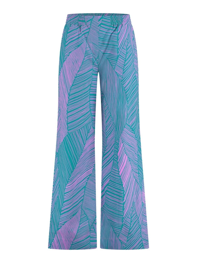 Studio Anneloes Doro poplin trousers 7346 Smaragd/Lila pink