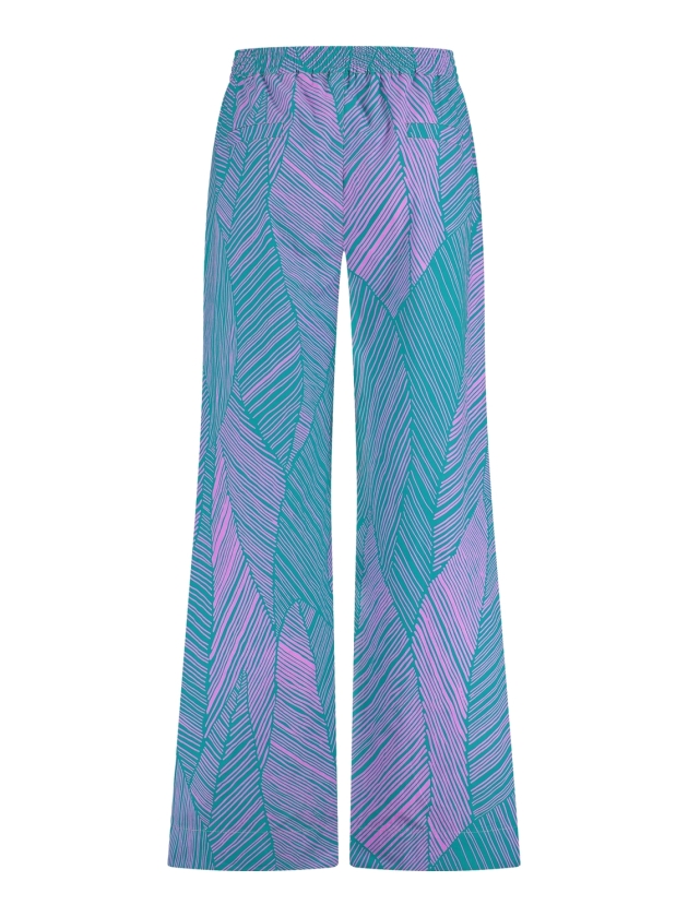 Studio Anneloes Doro poplin trousers 7346 Smaragd/Lila pink