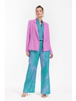 Studio Anneloes Doro poplin trousers 7346 Smaragd/Lila pink