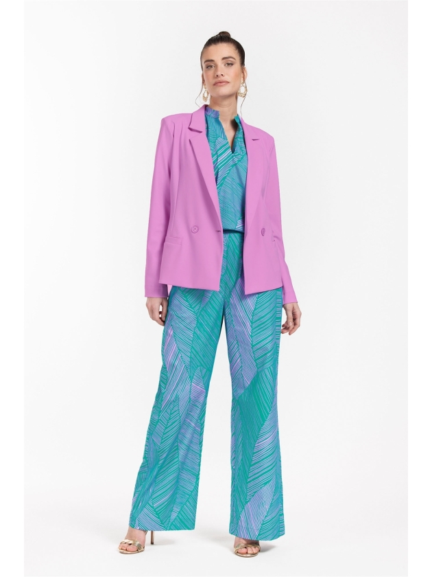 Studio Anneloes Doro poplin trousers 7346 Smaragd/Lila pink