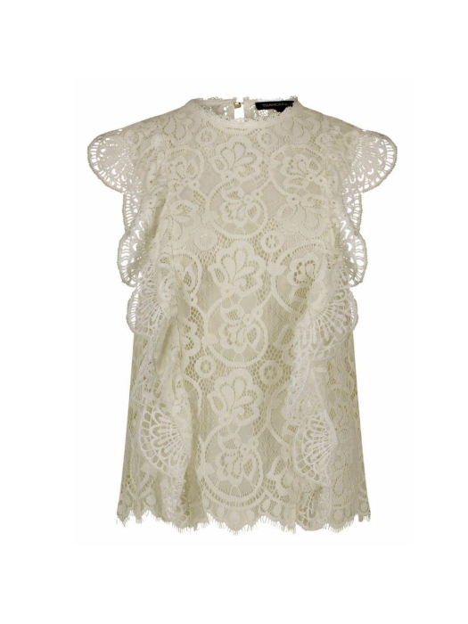Tramontana Top Lace Ruffles off white