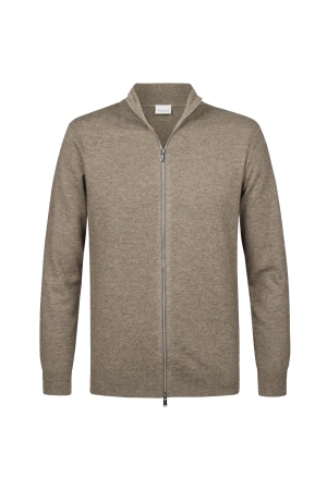Profuomo CARDIGAN FULL ZIP BROWN MEL 200 Brown