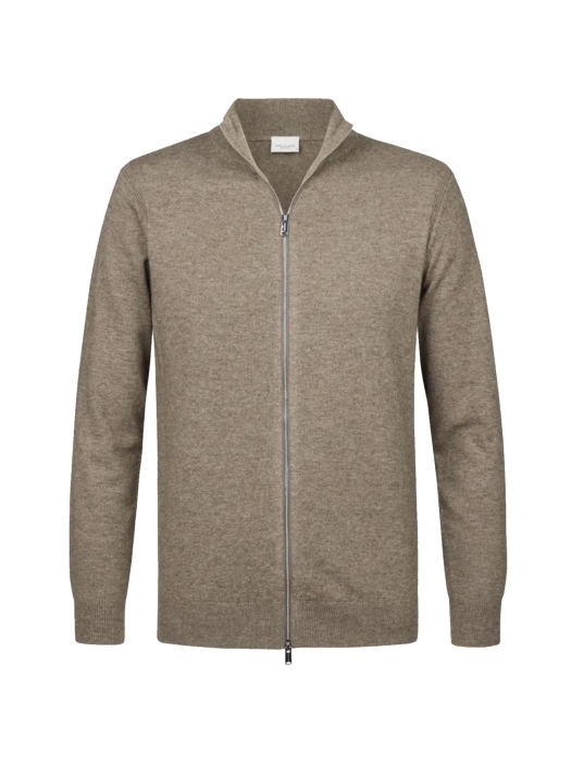 Profuomo CARDIGAN FULL ZIP BROWN MEL 200 Brown