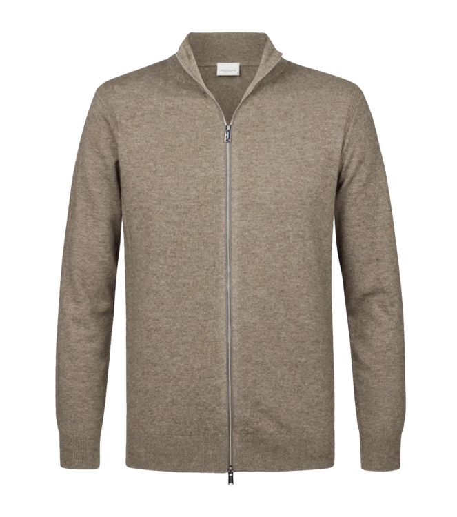 Profuomo CARDIGAN FULL ZIP BROWN MEL 200 Brown