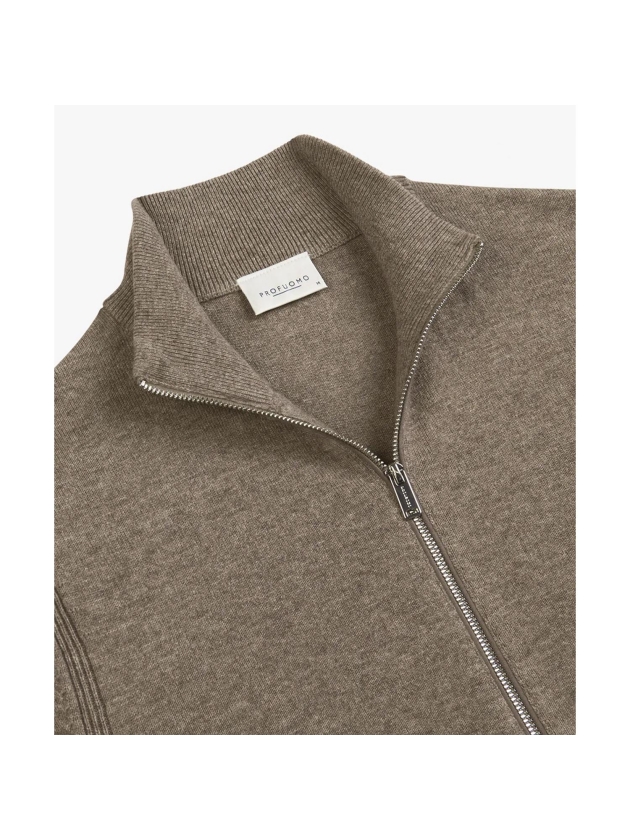 Profuomo CARDIGAN FULL ZIP BROWN MEL 200 Brown