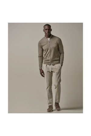 Profuomo CARDIGAN FULL ZIP BROWN MEL 200 Brown