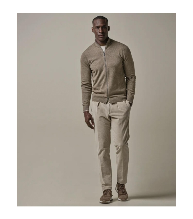Profuomo CARDIGAN FULL ZIP BROWN MEL 200 Brown