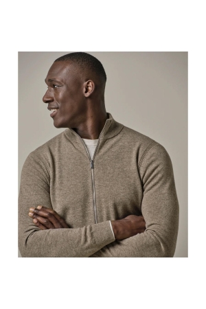 Profuomo CARDIGAN FULL ZIP BROWN MEL 200 Brown