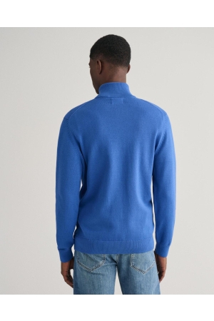 Gant CASUAL COTTON ZIP CARDIGAN 407 RICH BLUE
