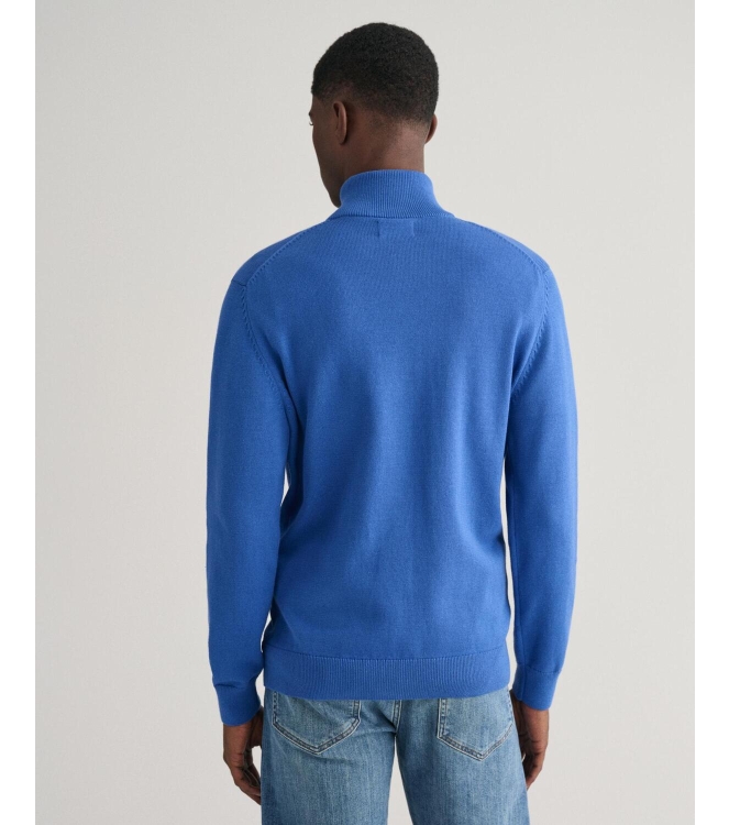 Gant CASUAL COTTON ZIP CARDIGAN 407 RICH BLUE