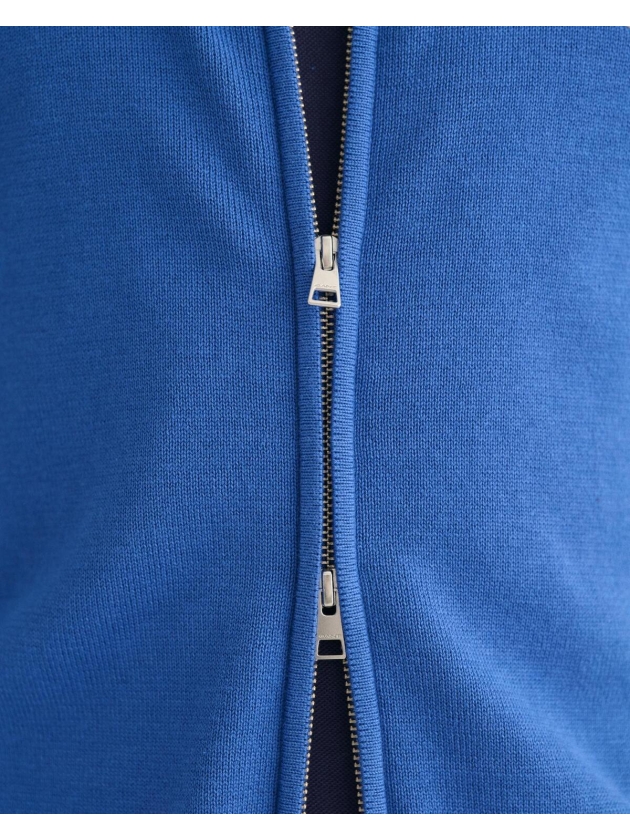 Gant CASUAL COTTON ZIP CARDIGAN 407 RICH BLUE