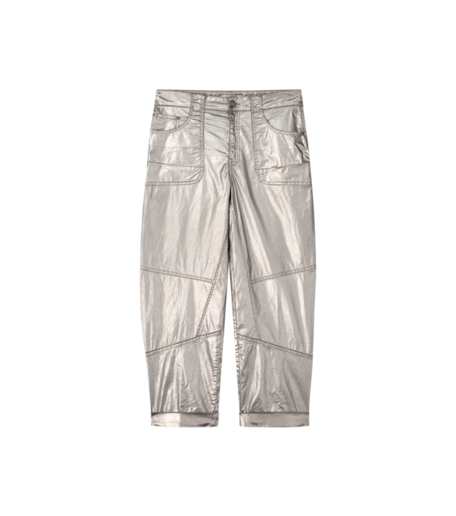 Summum Woman Loose tapered pants foil coated twill 810 Mist