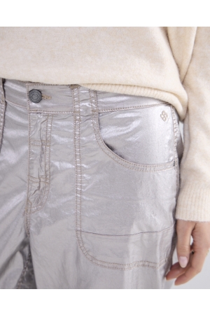 Summum Woman Loose tapered pants foil coated twill 810 Mist