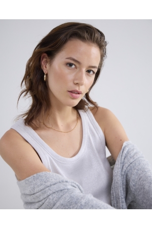 Summum Woman Rib tanktop cotton rib 810 Mist