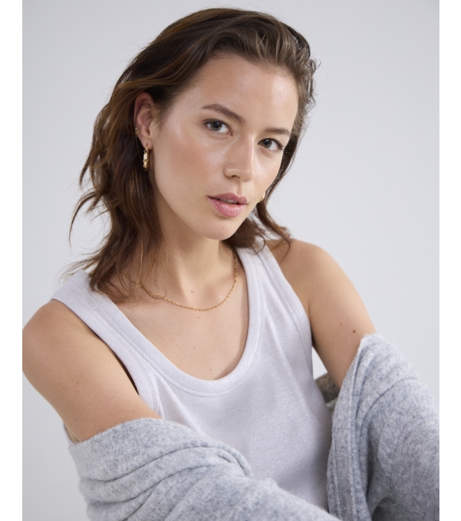Summum Woman Rib tanktop cotton rib 810 Mist