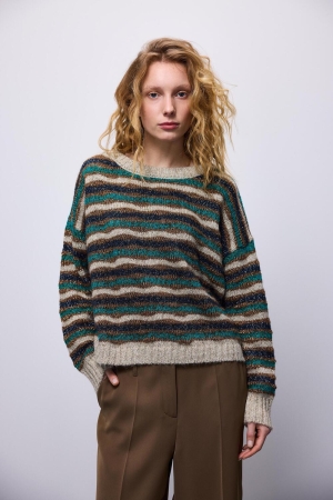 Summum Woman Sweater multi colour alpaca lurex knit 120 Multicolour