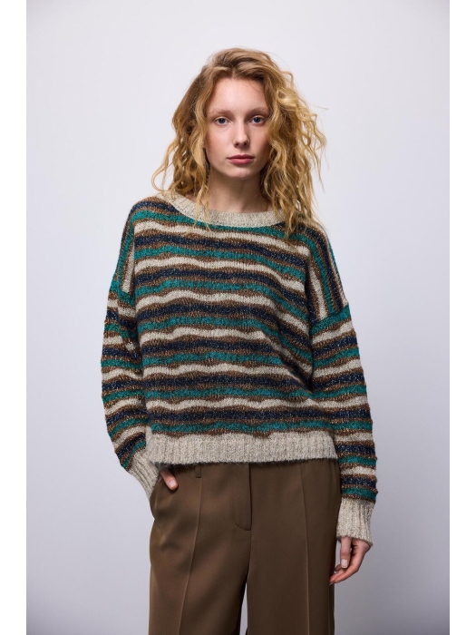 Summum Woman Sweater multi colour alpaca lurex knit 120 Multicolour