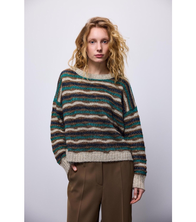 Summum Woman Sweater multi colour alpaca lurex knit 120 Multicolour