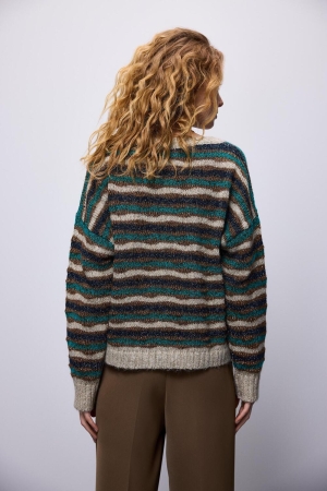 Summum Woman Sweater multi colour alpaca lurex knit 120 Multicolour