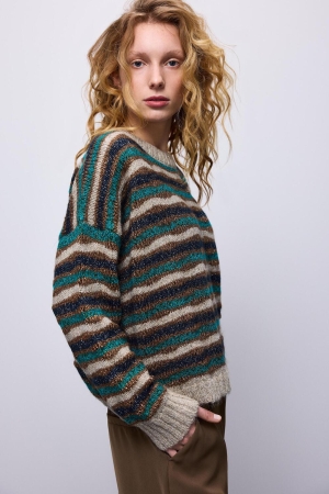 Summum Woman Sweater multi colour alpaca lurex knit 120 Multicolour