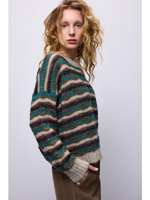 Summum Woman Sweater multi colour alpaca lurex knit 120 Multicolour
