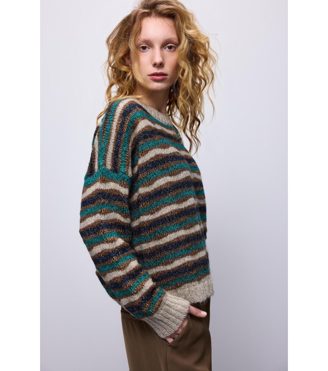 Summum Woman Sweater multi colour alpaca lurex knit 120 Multicolour