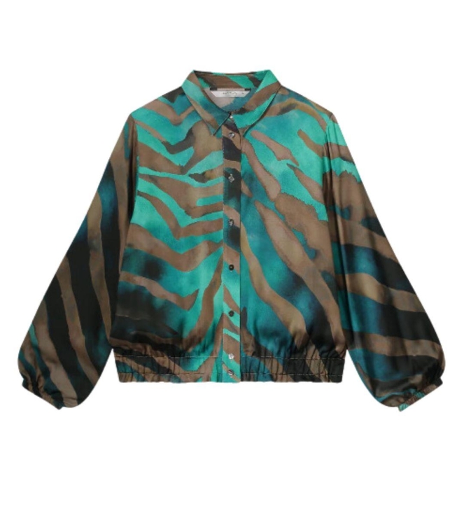 Summum Woman Blouse smock painted tiger 624 Peacock