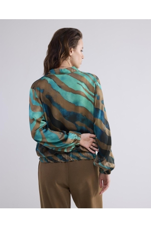 Summum Woman Blouse smock painted tiger 624 Peacock