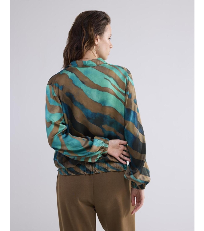 Summum Woman Blouse smock painted tiger 624 Peacock