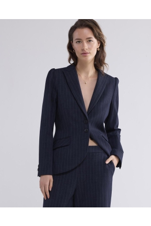 Summum Woman Blazer punto vintage stripe 495 Midnight blue