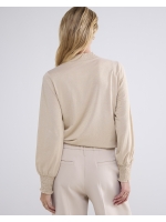 Summum Woman Smocked top Fine Lurex Jersey 130 Dune