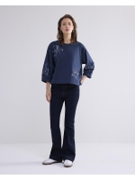 Summum Woman 3/4 sleeve sweatshirt Embellished Sweat 495 Midnight blue